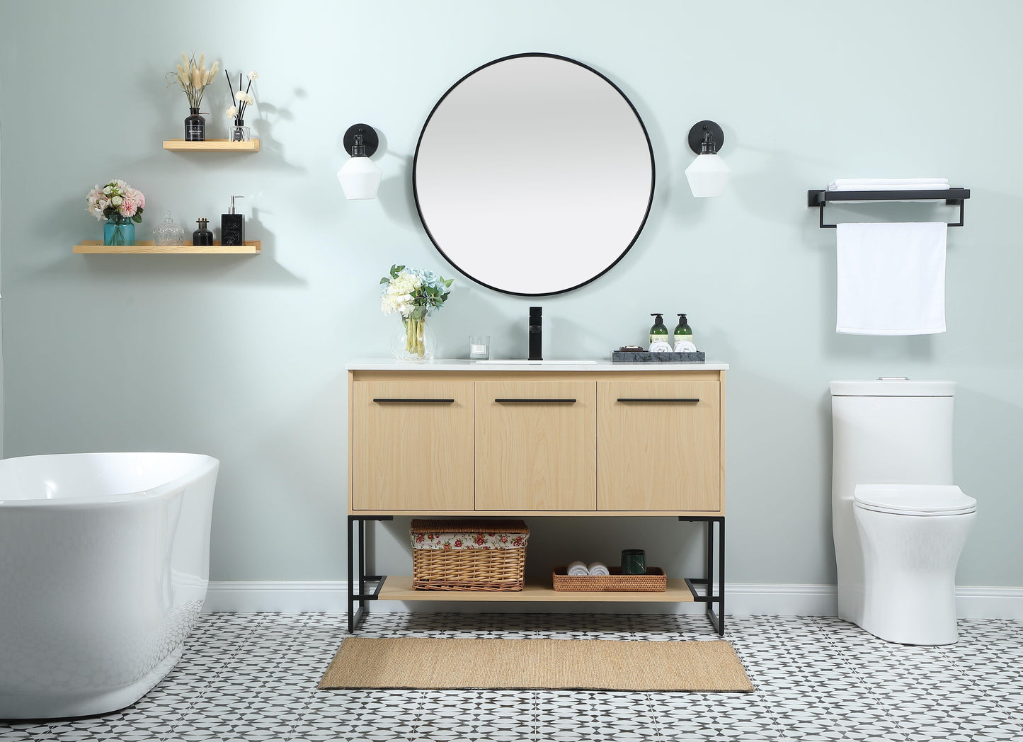 48 inch Single Bathroom Vanity in Maple - BC3504834MP