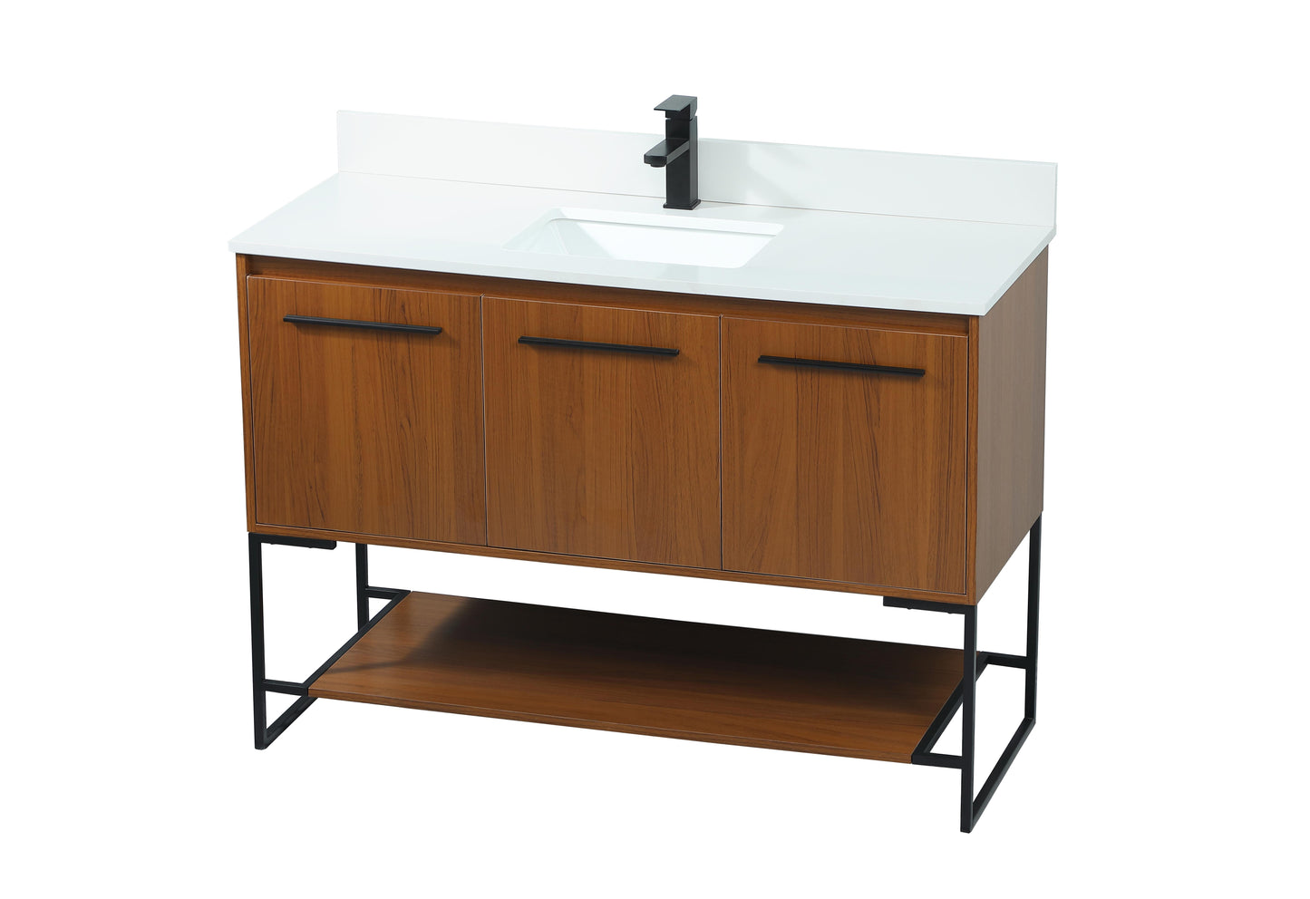 48 inch Single Bathroom Vanity in Teak with backsplash - BC3504834TK-BS