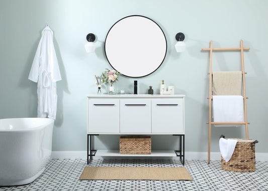 48 inch Single Bathroom Vanity in White - BC3504834WH