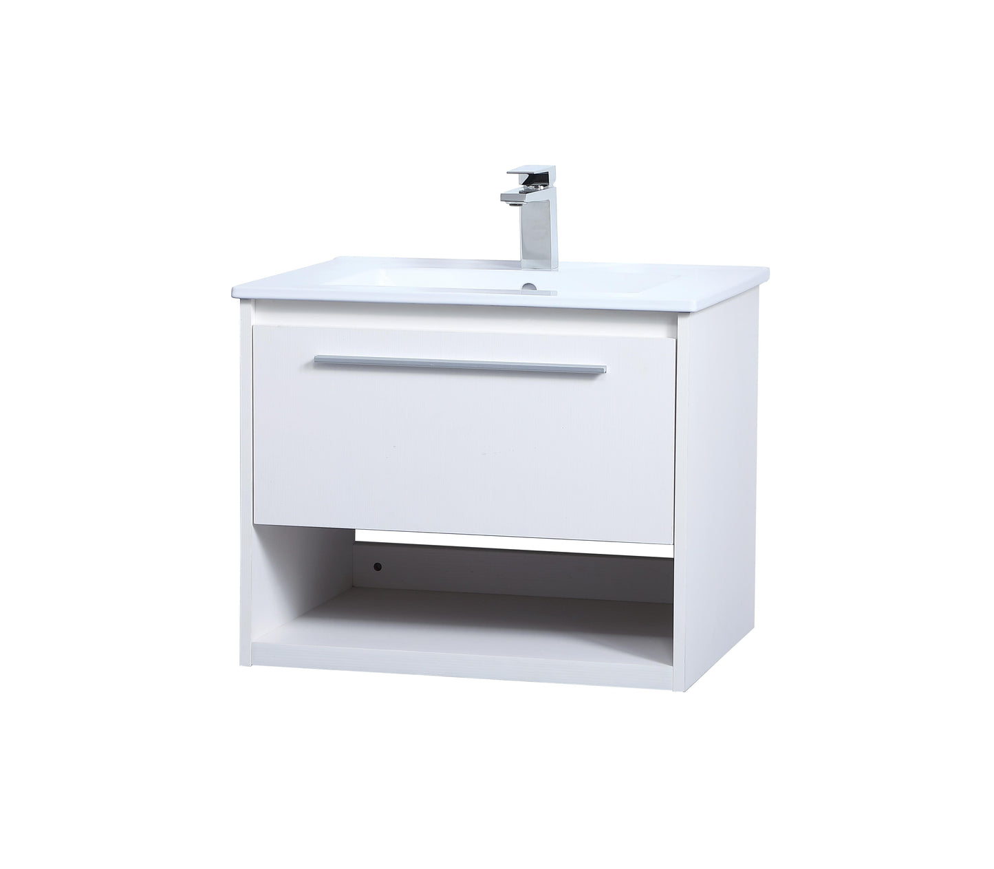 24 inch Single Bathroom Floating Vanity in White - BC3602420WH