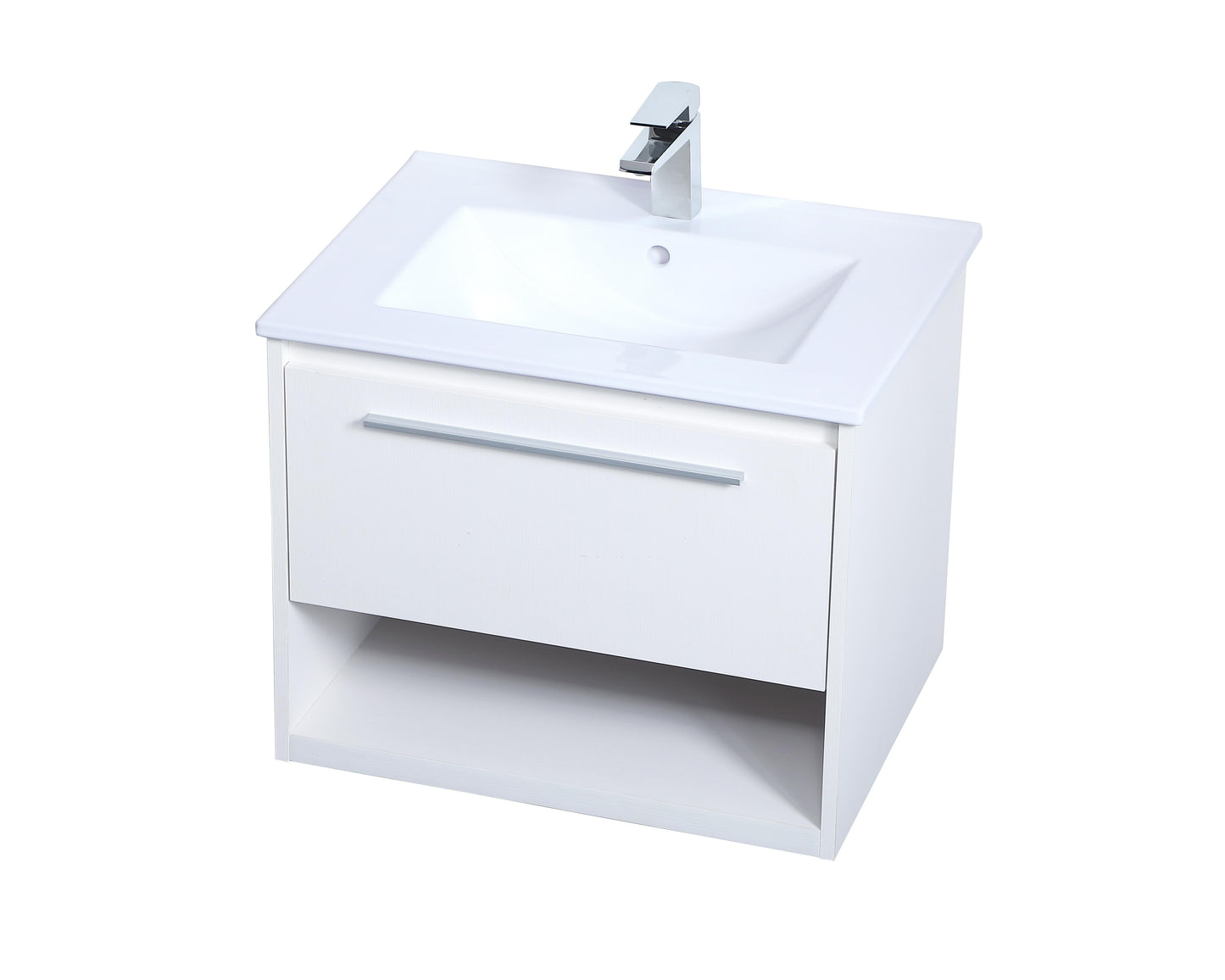 24 inch Single Bathroom Floating Vanity in White - BC3602420WH