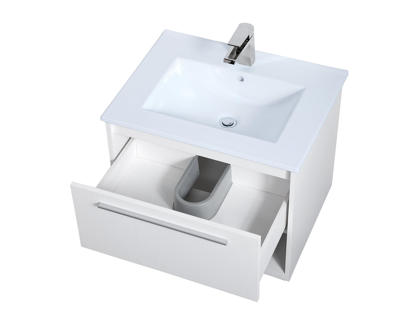 24 inch Single Bathroom Floating Vanity in White - BC3602420WH