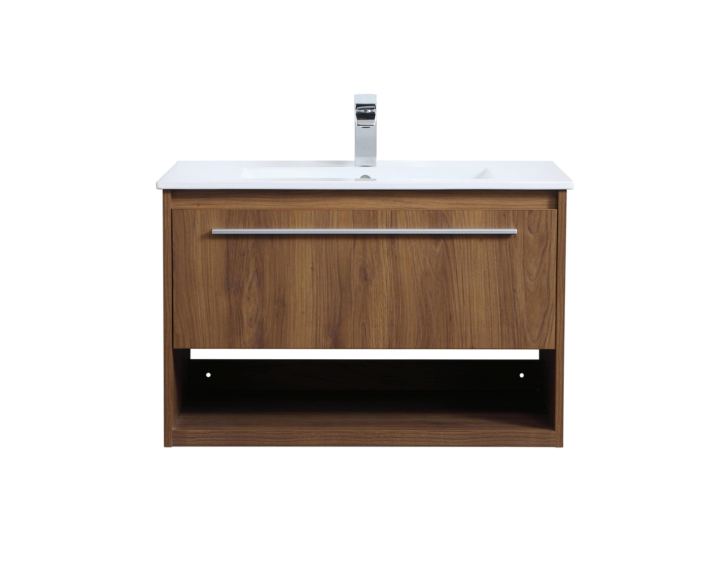 30 inch Single Bathroom Floating Vanity in Walnut Brown - BC3603020WB