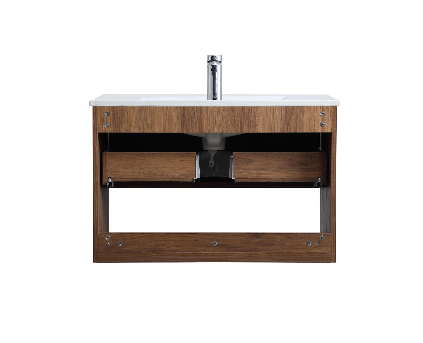 30 inch Single Bathroom Floating Vanity in Walnut Brown - BC3603020WB