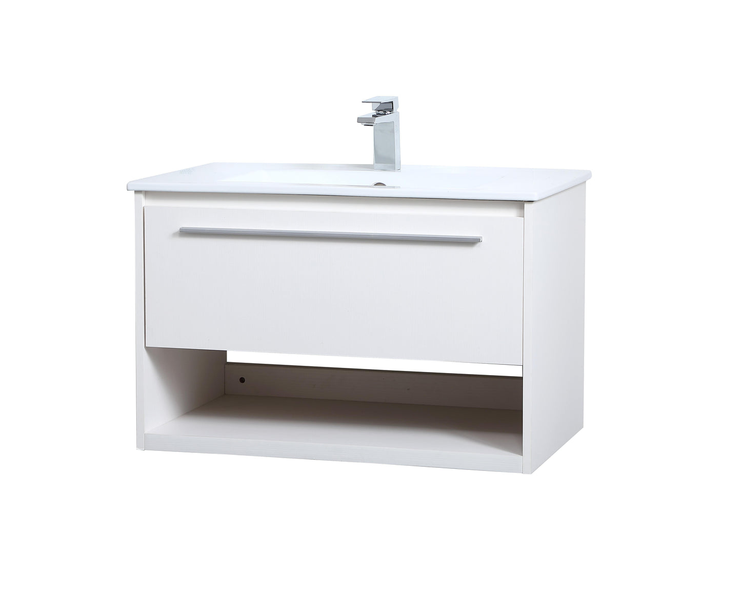 30 inch Single Bathroom Floating Vanity in White - BC3603020WH