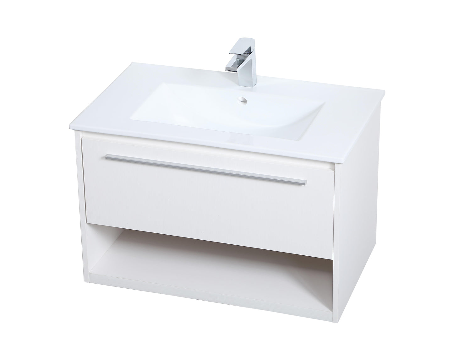 30 inch Single Bathroom Floating Vanity in White - BC3603020WH