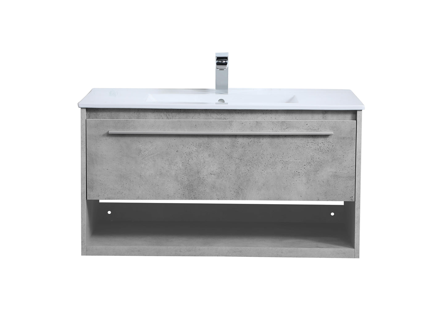 36 inch Single Bathroom Floating Vanity in Concrete Grey - BC3603620CG