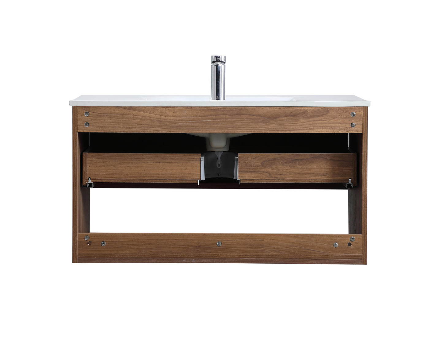 36 inch Single Bathroom Floating Vanity in Walnut Brown - BC3603620WB