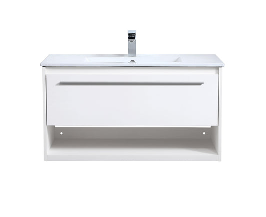 36 inch Single Bathroom Floating Vanity in White - BC3603620WH