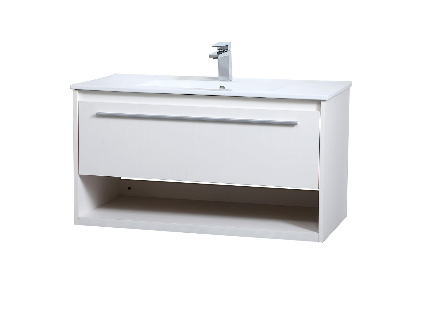 36 inch Single Bathroom Floating Vanity in White - BC3603620WH