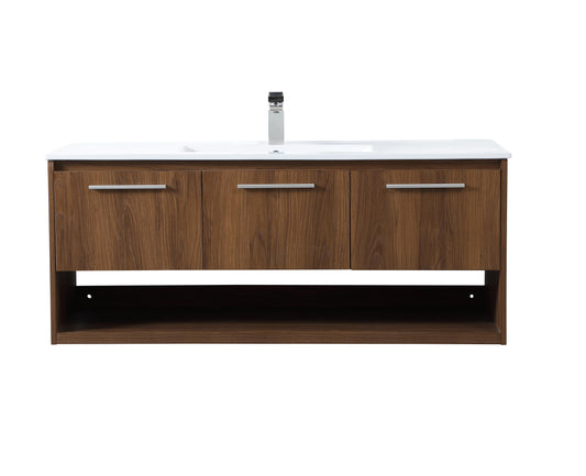 48 inch Single Bathroom Floating Vanity in Walnut Brown - BC3604820WB