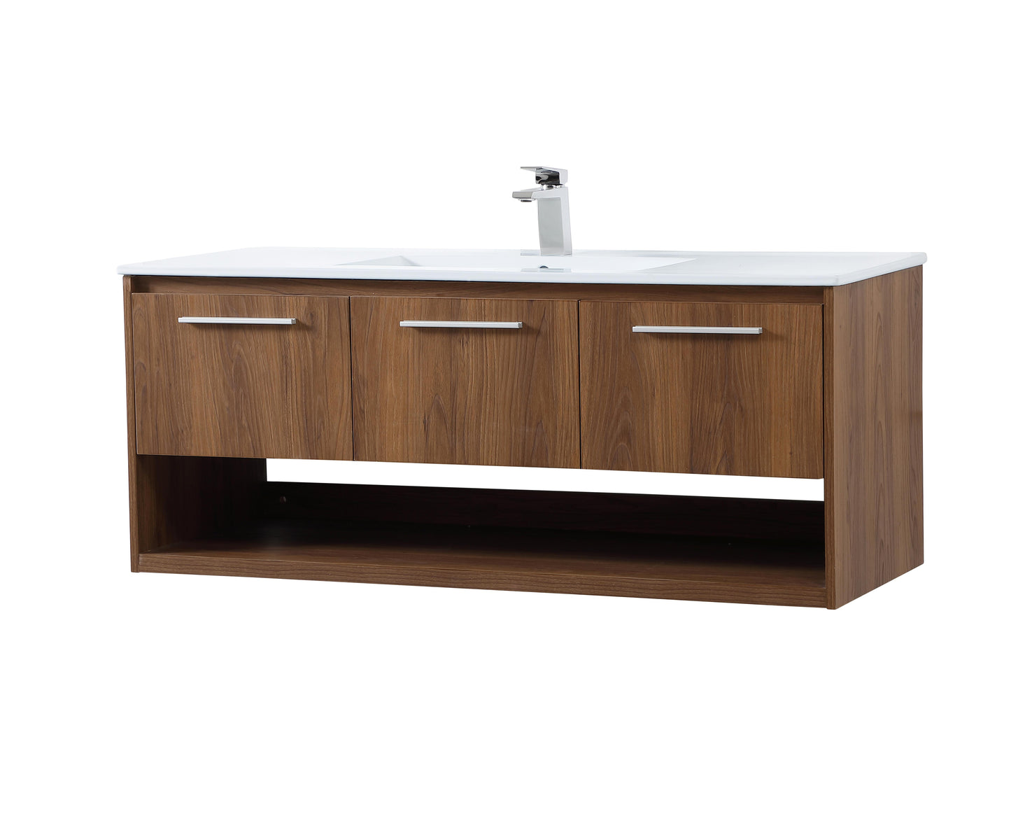 48 inch Single Bathroom Floating Vanity in Walnut Brown - BC3604820WB