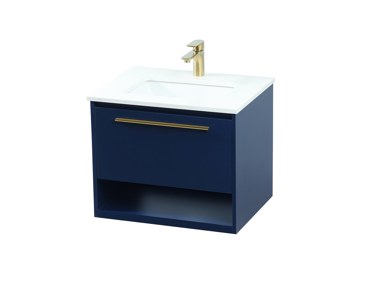 24 inch Single Bathroom Vanity in Blue - BC3702420BL