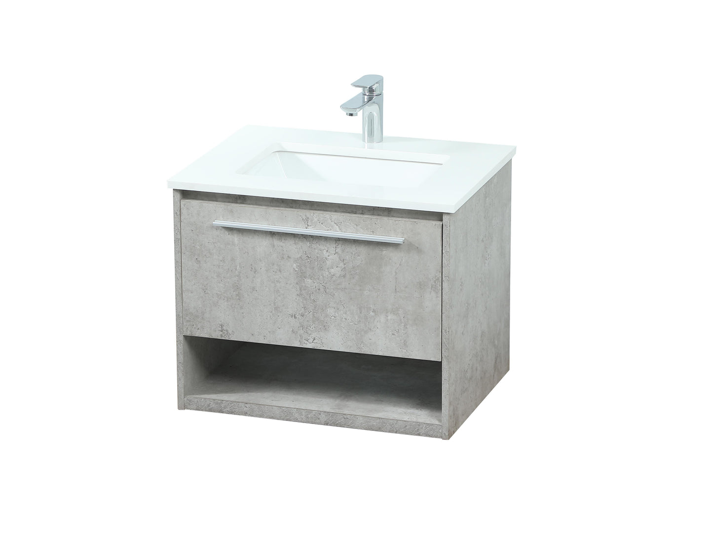 24 inch Single Bathroom Vanity in Concrete Grey - BC3702420CG