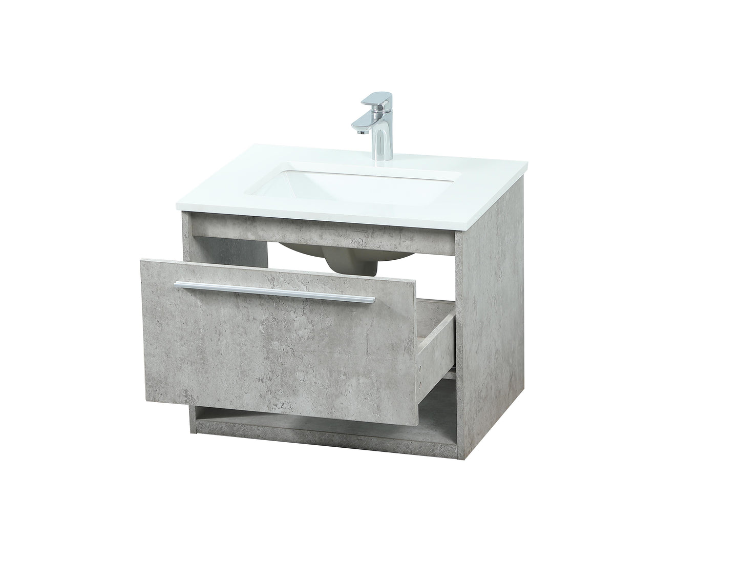 24 inch Single Bathroom Vanity in Concrete Grey - BC3702420CG