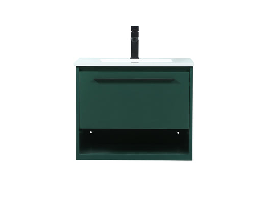 24 inch Single Bathroom Vanity in Green - BC3702420GN