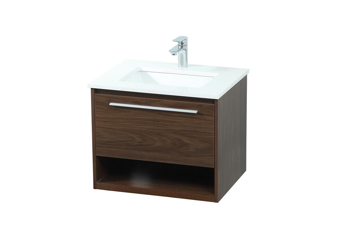 24 inch Single Bathroom Vanity in Walnut - BC3702420WT