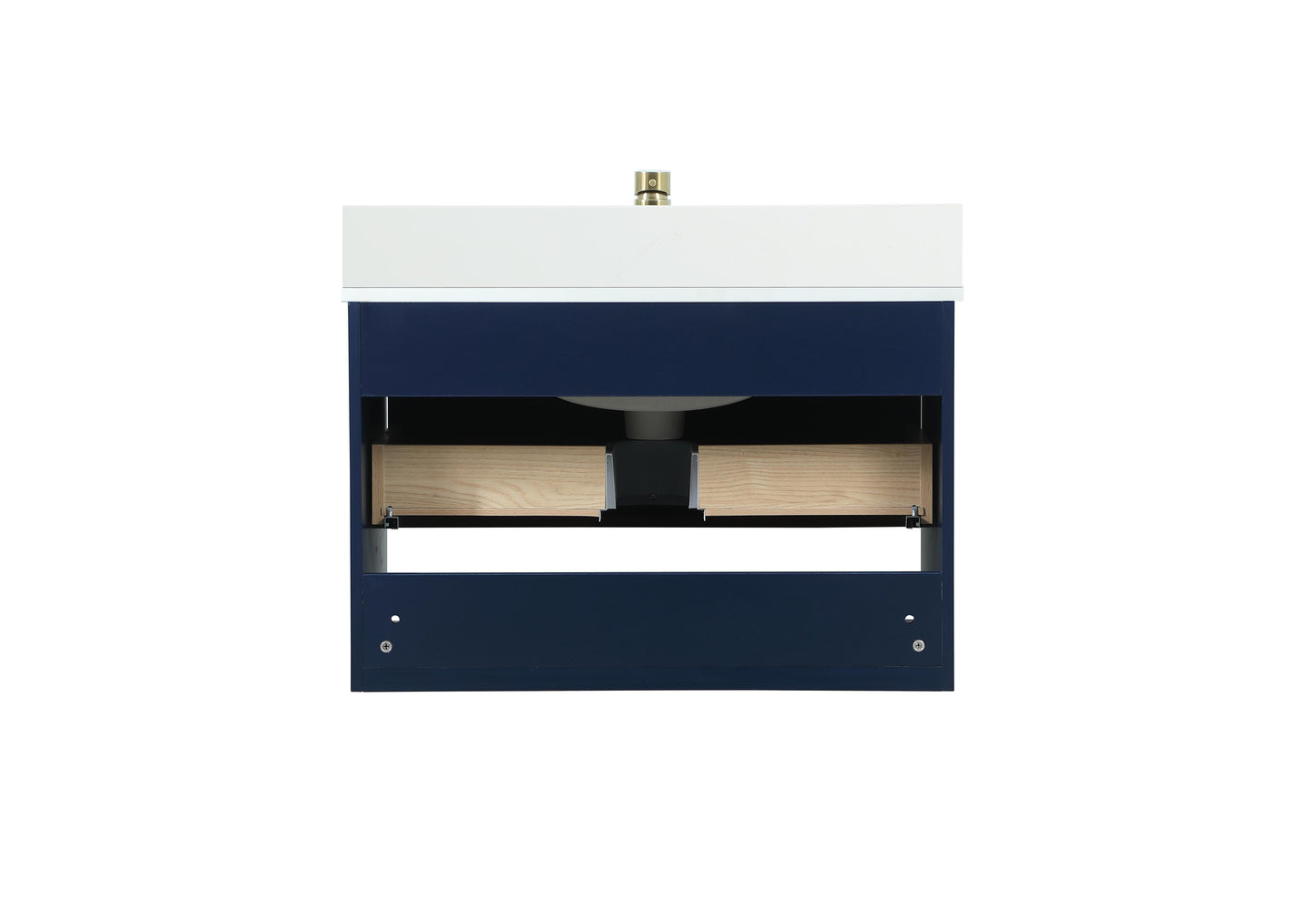 30 inch Single Bathroom Vanity in Blue with backsplash - BC3703020BL-BS