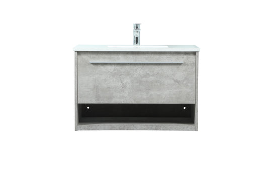 30 inch Single Bathroom Vanity in Concrete Grey - BC3703020CG