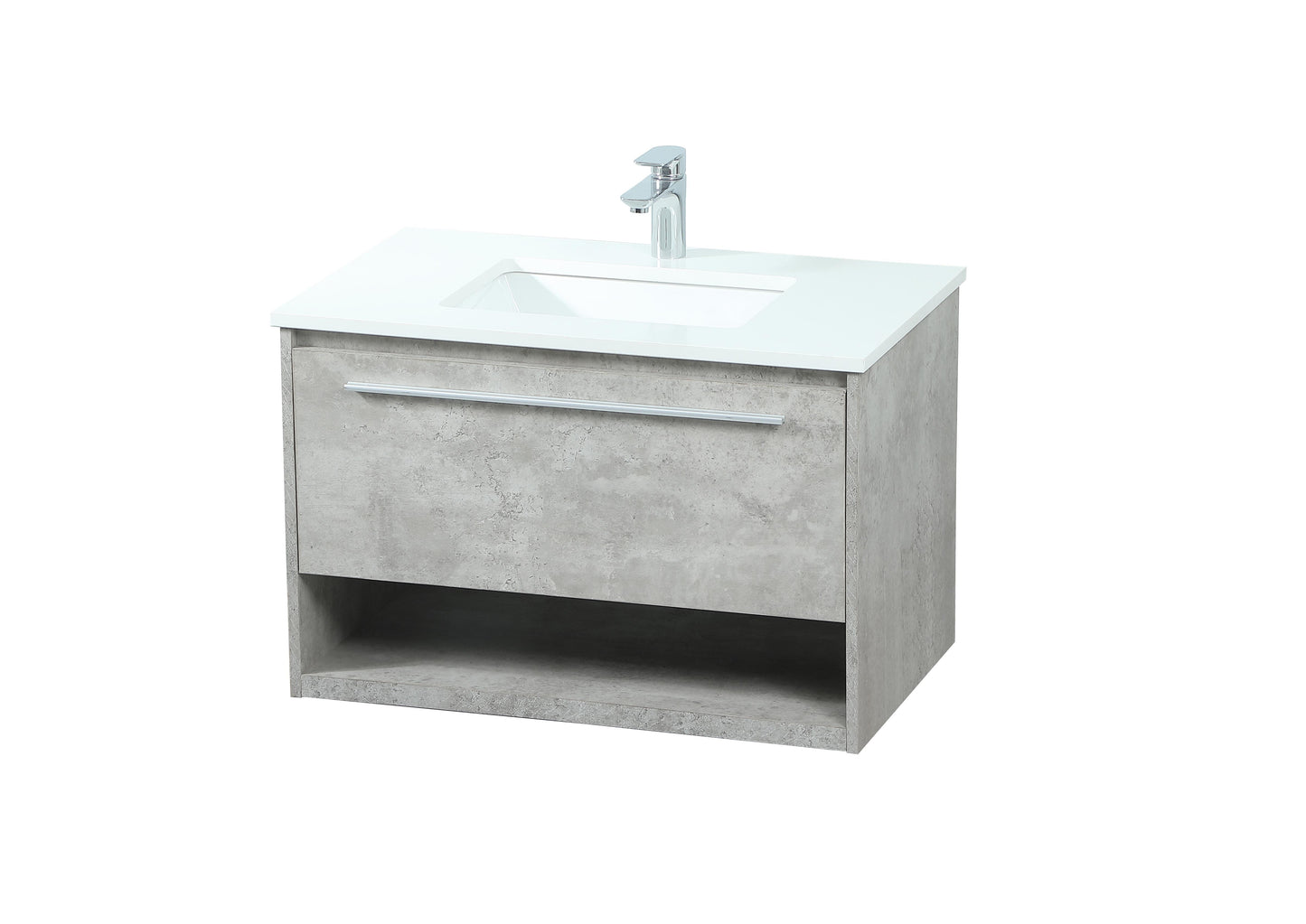 30 inch Single Bathroom Vanity in Concrete Grey - BC3703020CG