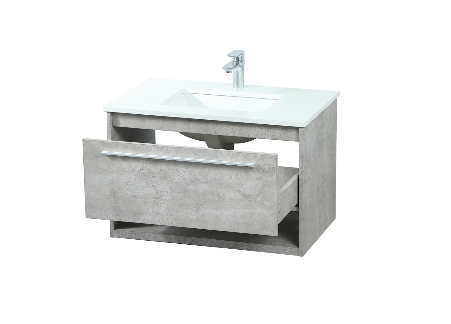 30 inch Single Bathroom Vanity in Concrete Grey - BC3703020CG