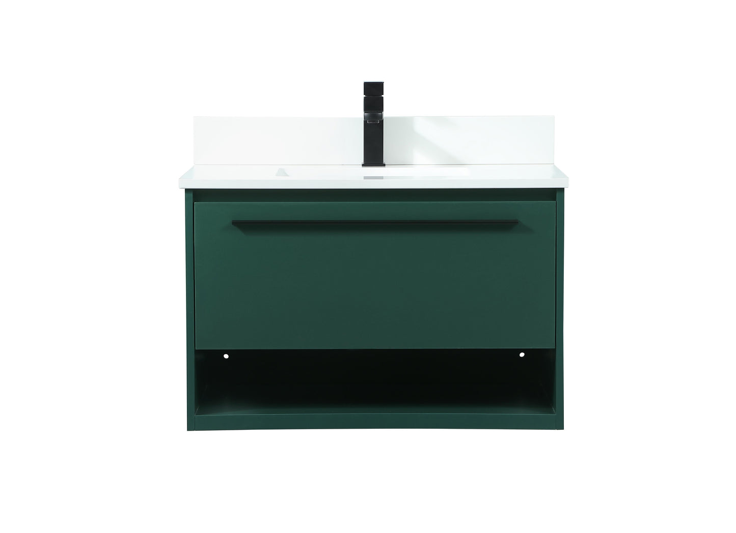 30 inch Single Bathroom Vanity in Green with backsplash - BC3703020GN-BS