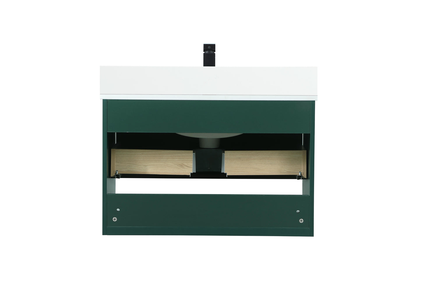 30 inch Single Bathroom Vanity in Green with backsplash - BC3703020GN-BS