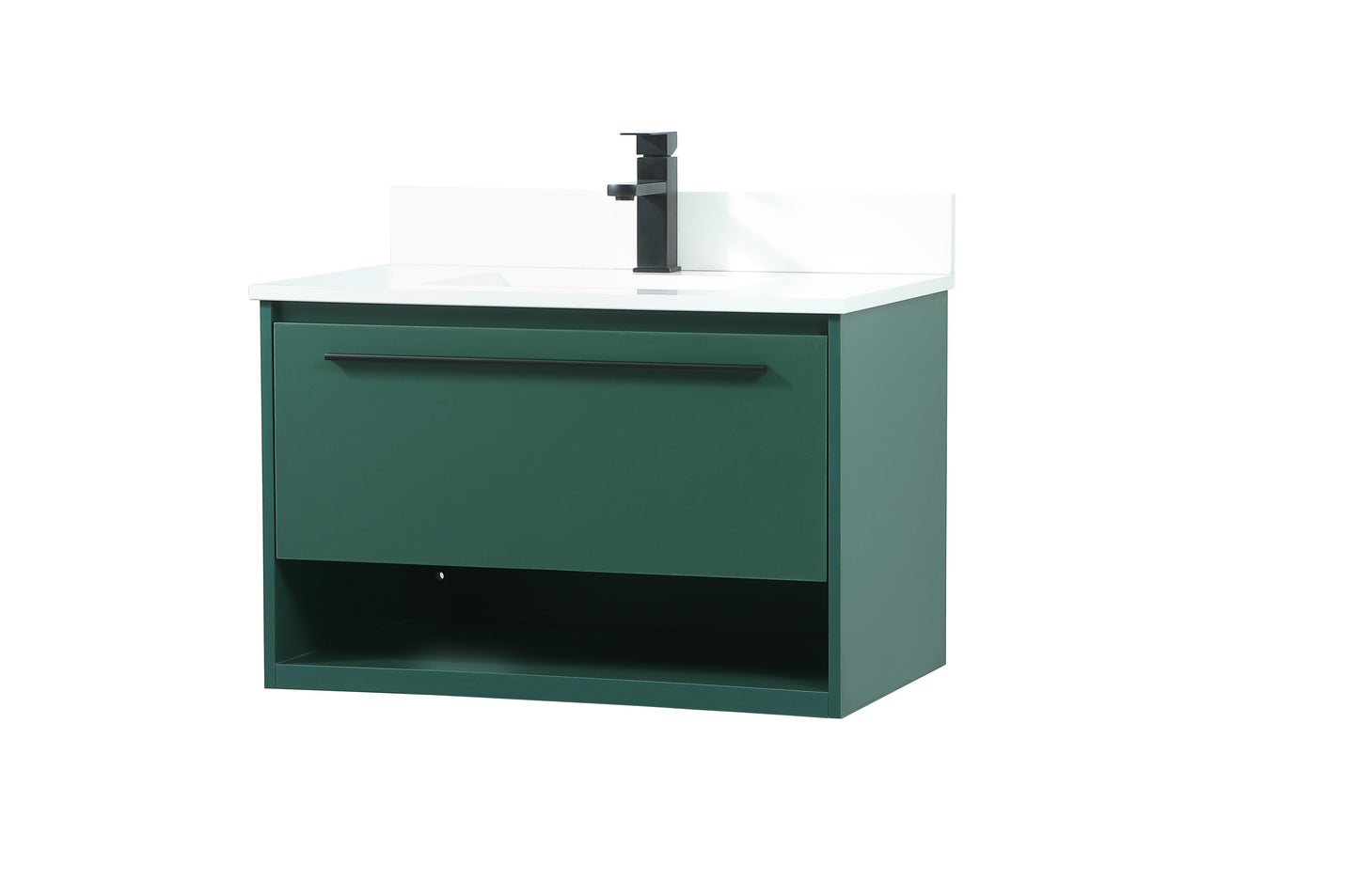 30 inch Single Bathroom Vanity in Green with backsplash - BC3703020GN-BS