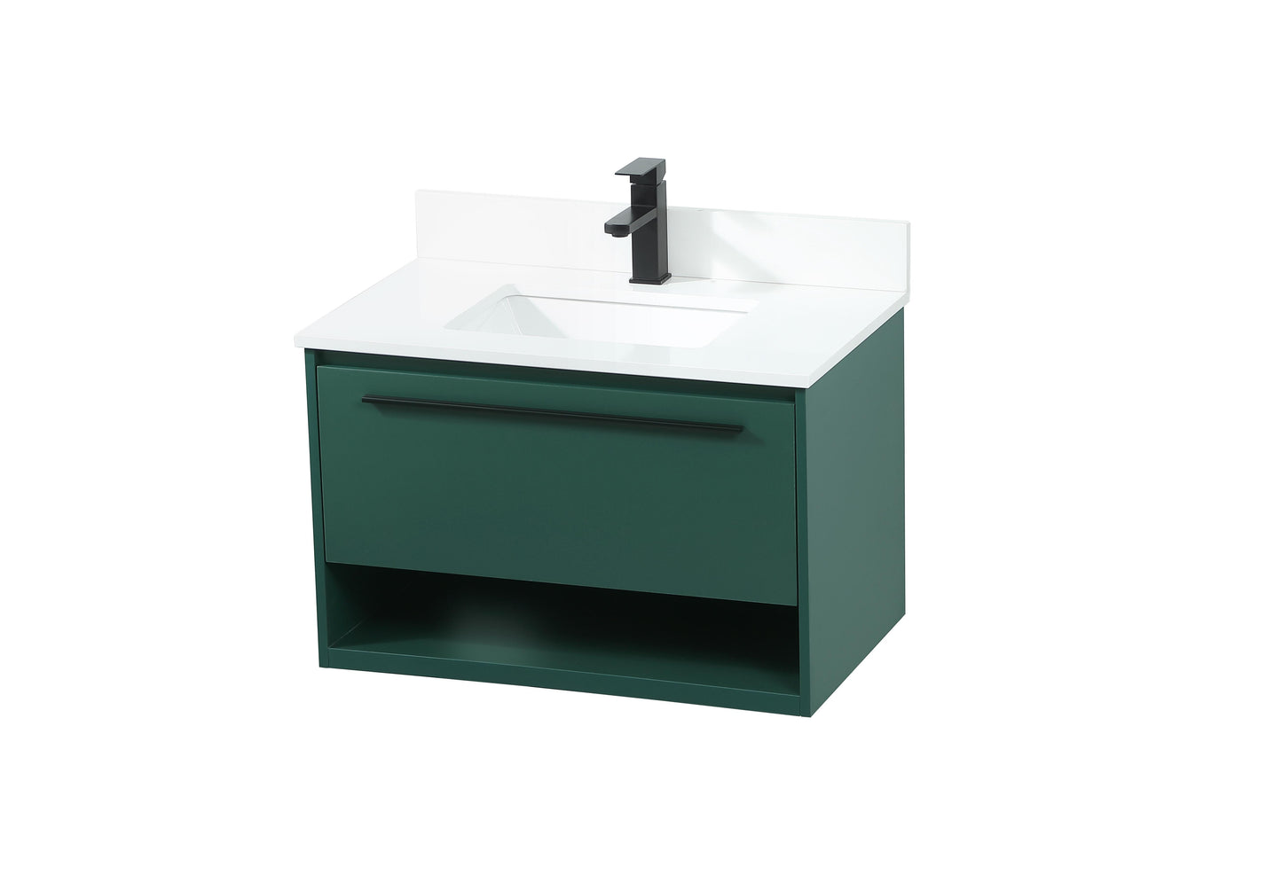 30 inch Single Bathroom Vanity in Green with backsplash - BC3703020GN-BS