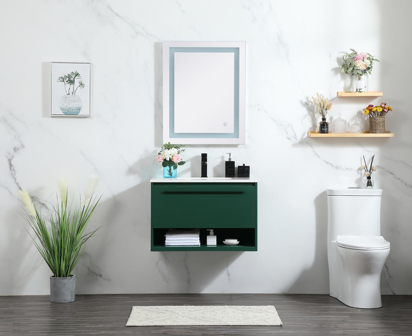 30 inch Single Bathroom Vanity in Green - BC3703020GN