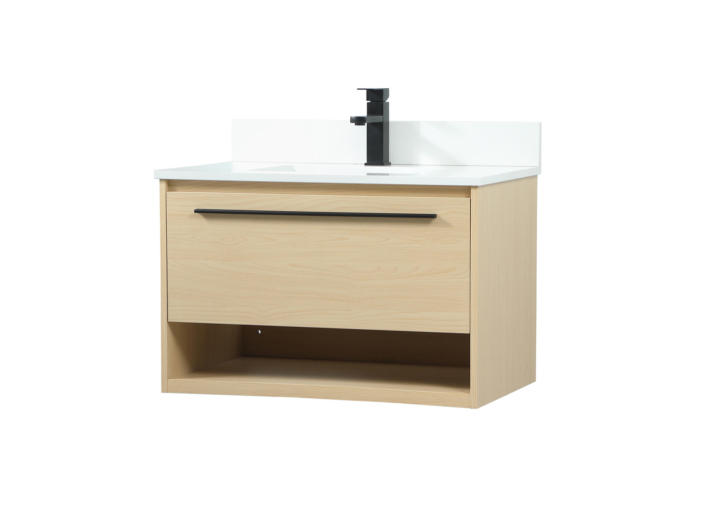 30 inch Single Bathroom Vanity in Maple with backsplash - BC3703020MP-BS