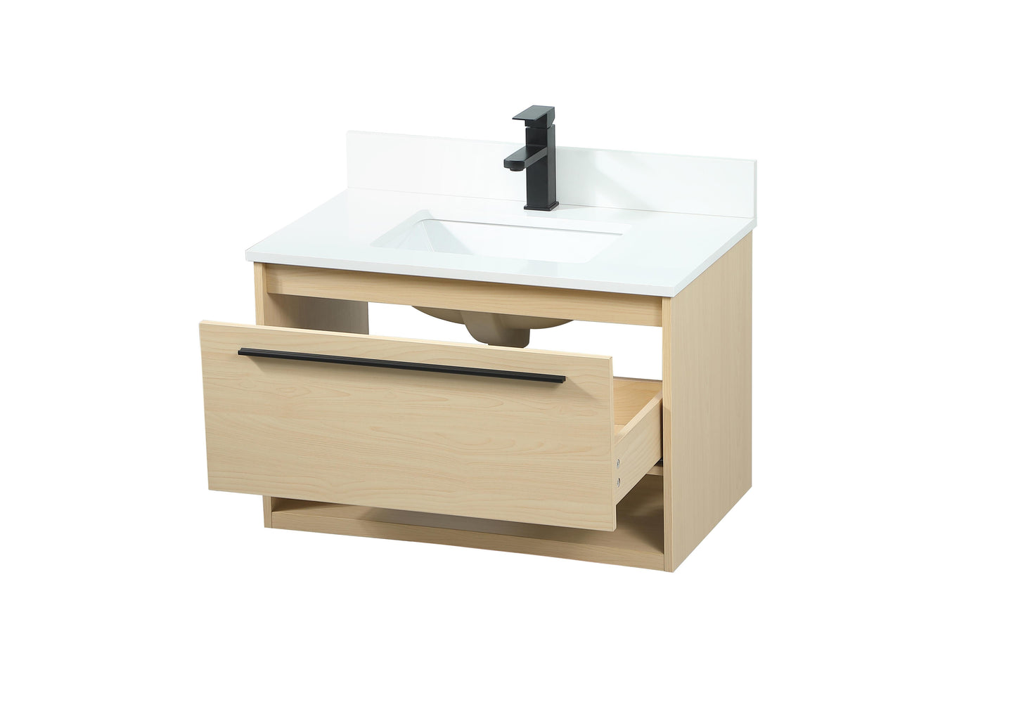 30 inch Single Bathroom Vanity in Maple with backsplash - BC3703020MP-BS