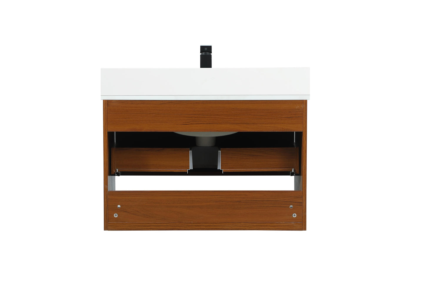 30 inch Single Bathroom Vanity in Teak with backsplash - BC3703020TK-BS