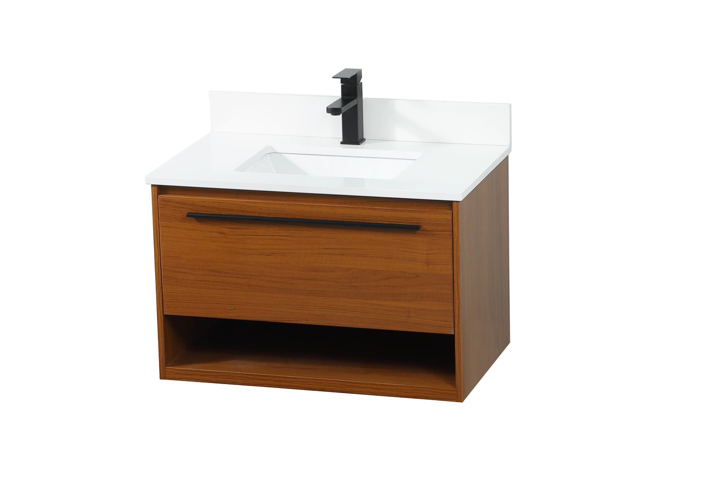 30 inch Single Bathroom Vanity in Teak with backsplash - BC3703020TK-BS