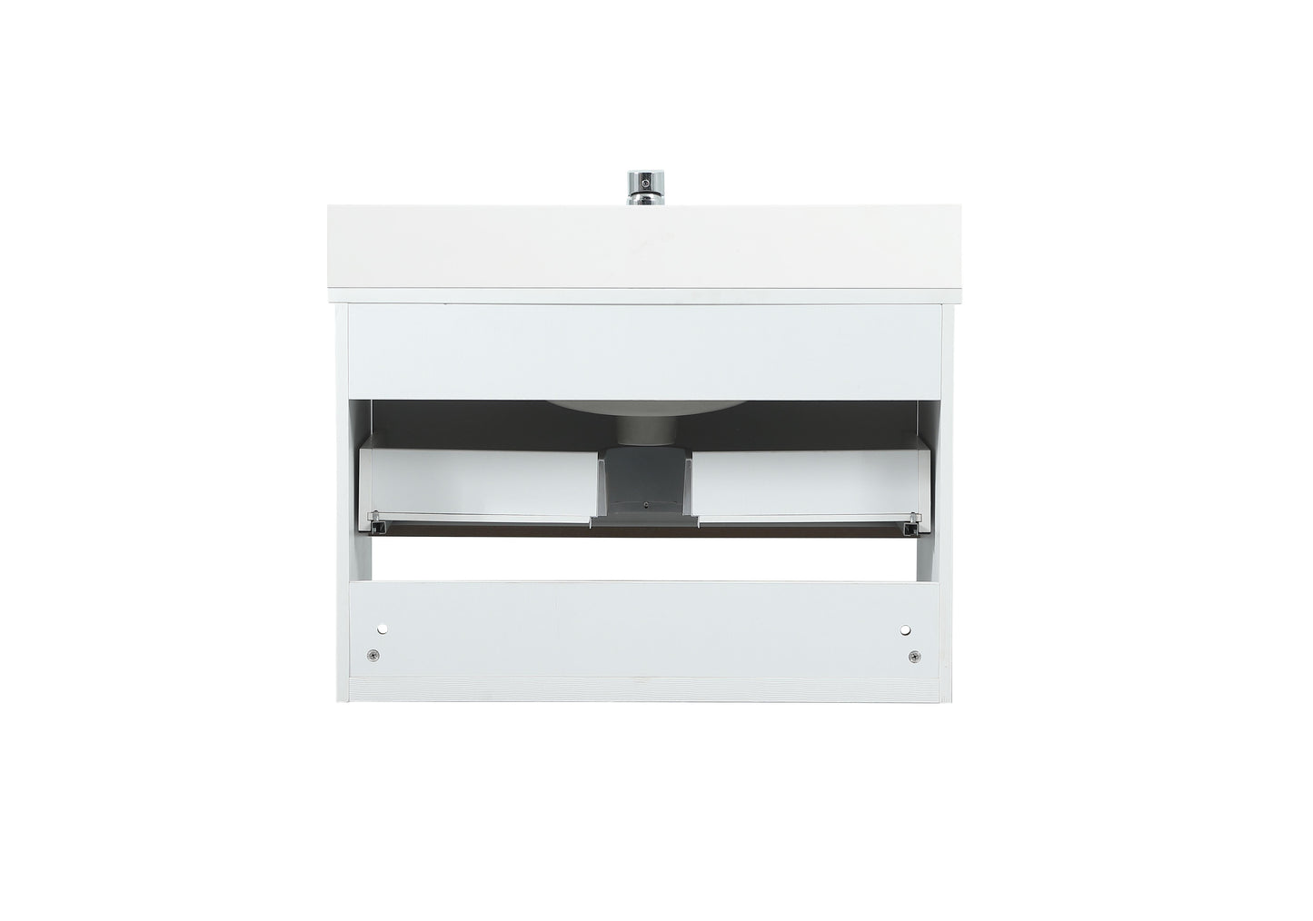 30 inch Single Bathroom Vanity in White with backsplash - BC3703020WH-BS