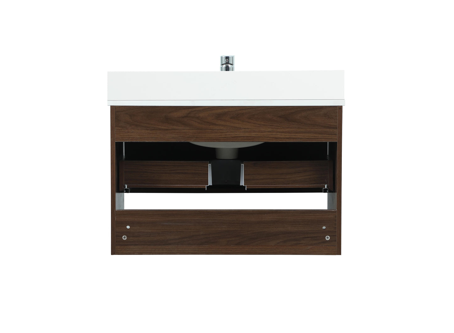 30 inch Single Bathroom Vanity in Walnut with backsplash - BC3703020WT-BS