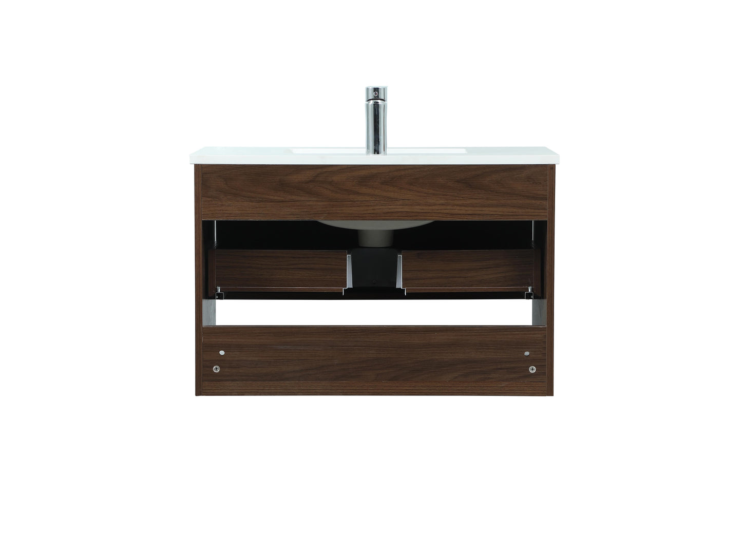 30 inch Single Bathroom Vanity in Walnut - BC3703020WT