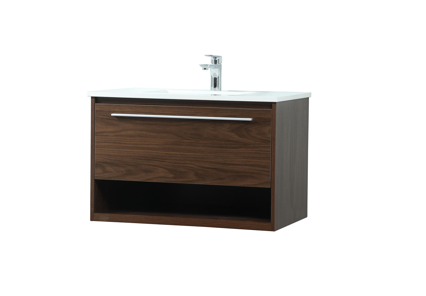 30 inch Single Bathroom Vanity in Walnut - BC3703020WT