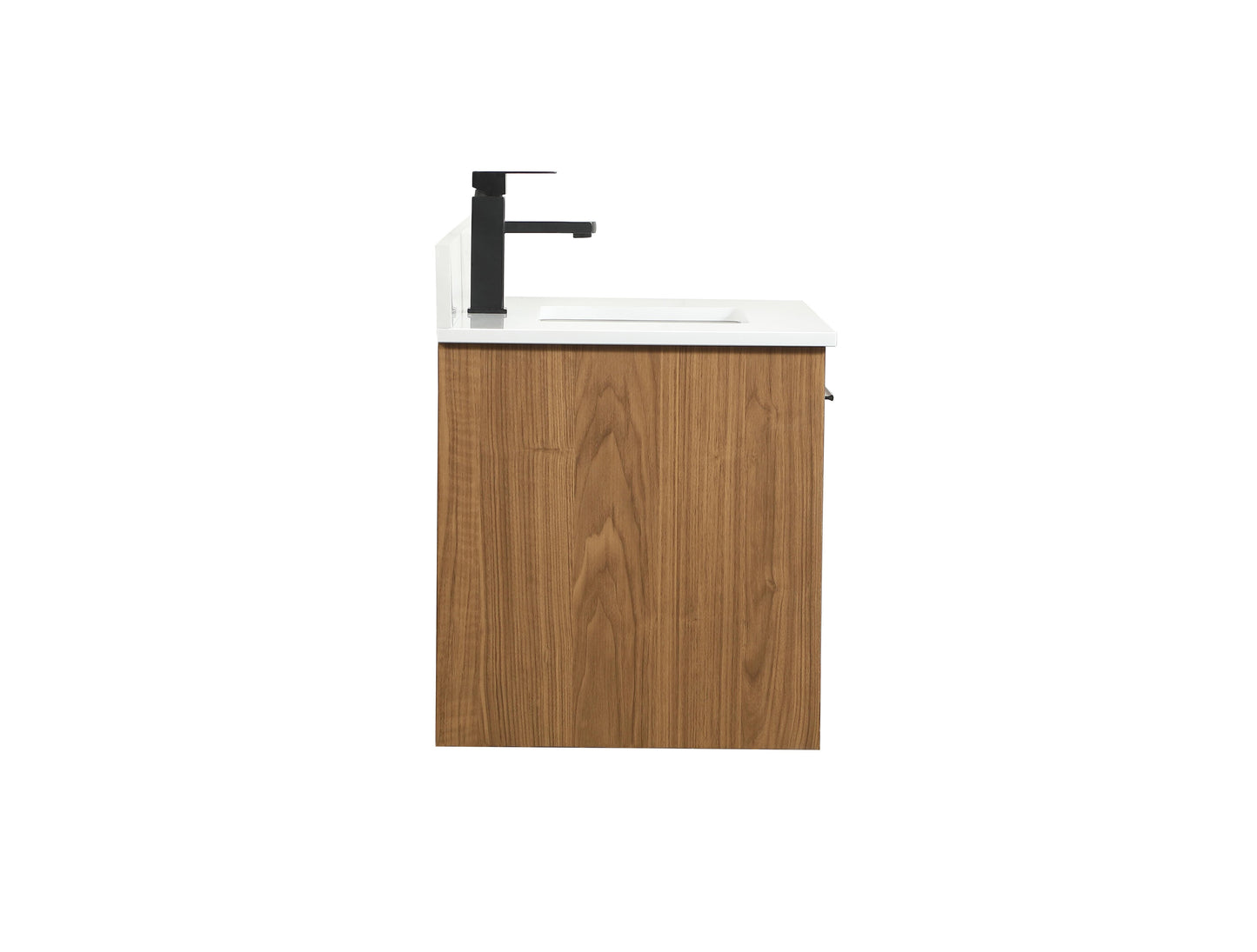 30 inch Single Bathroom Vanity in Walnut Brown with backsplash - BC3703020WB-BS