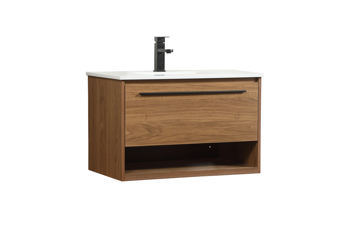 30 inch Single Bathroom Vanity in Walnut Brown - BC3703020WB