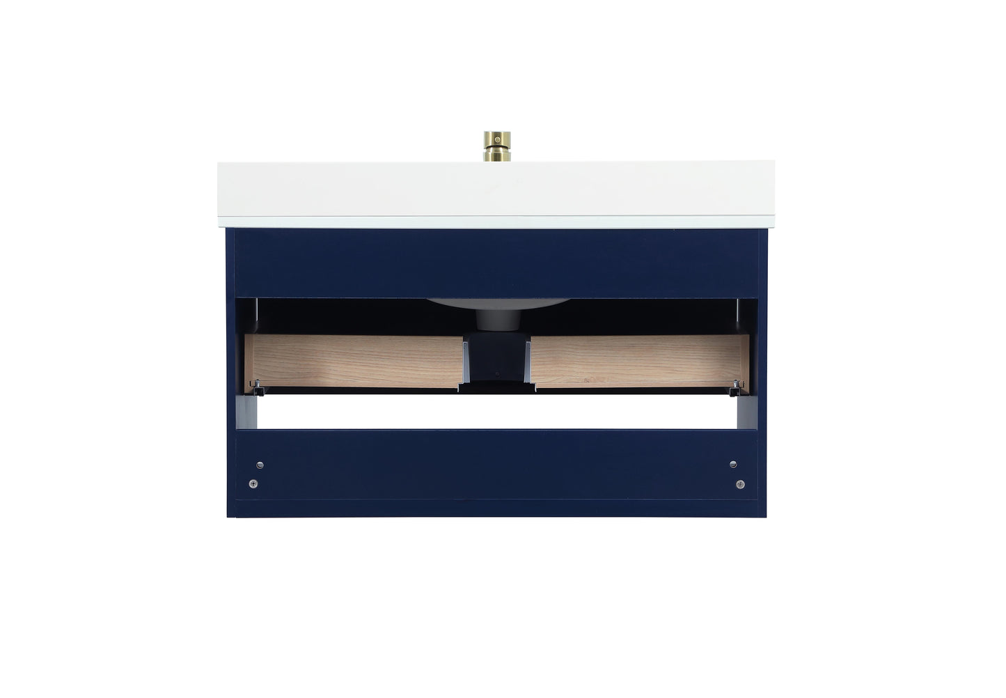 36 inch Single Bathroom Vanity in Blue with backsplash - BC3703620BL-BS