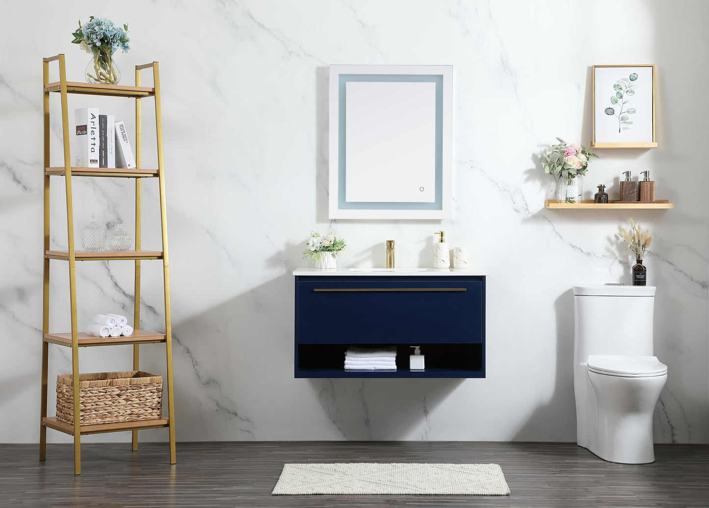 36 inch Single Bathroom Vanity in Blue - BC3703620BL