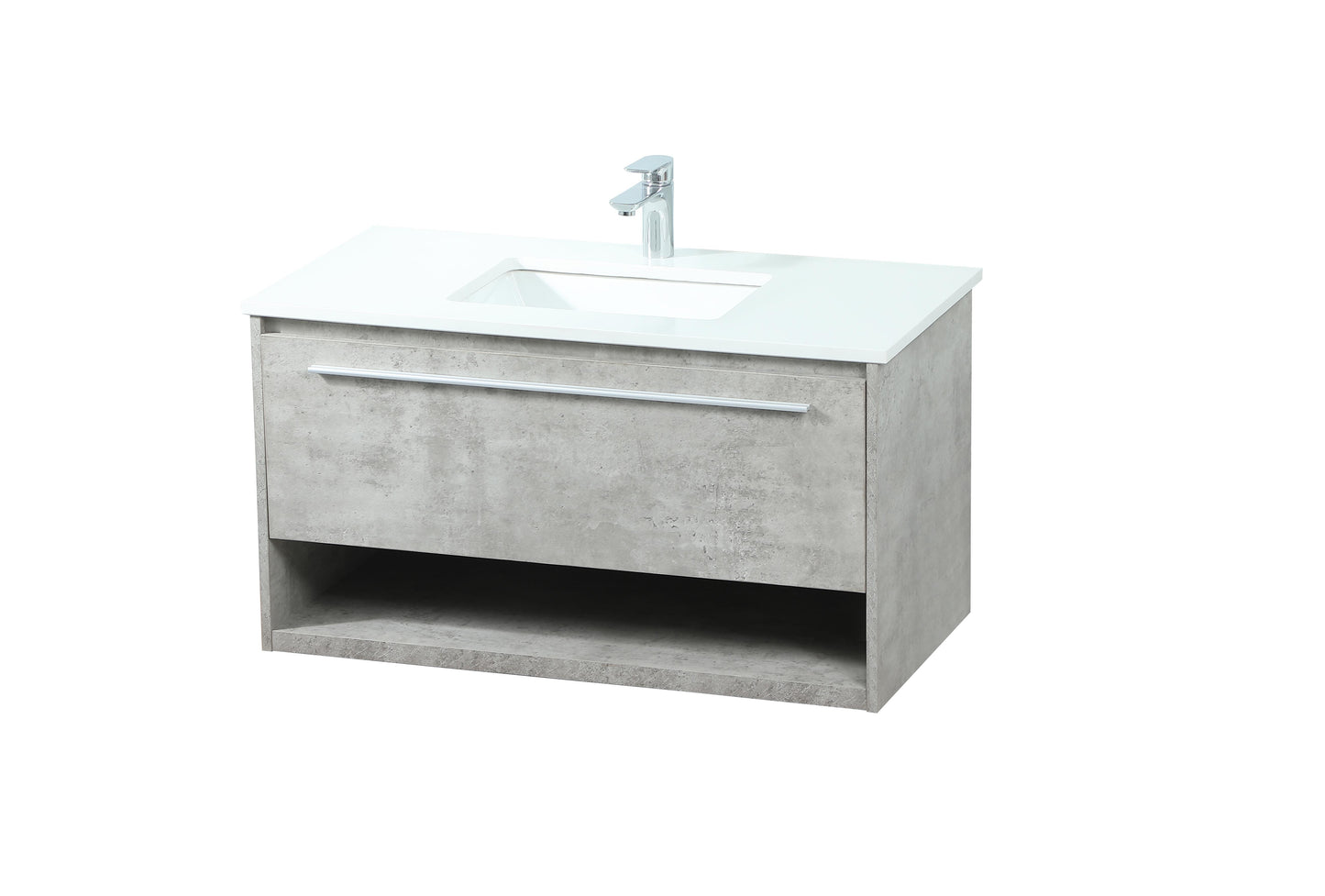 36 inch Single Bathroom Vanity in Concrete Grey - BC3703620CG