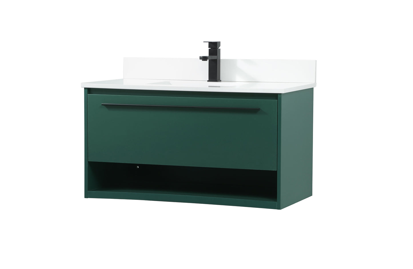 36 inch Single Bathroom Vanity in Green with backsplash - BC3703620GN-BS