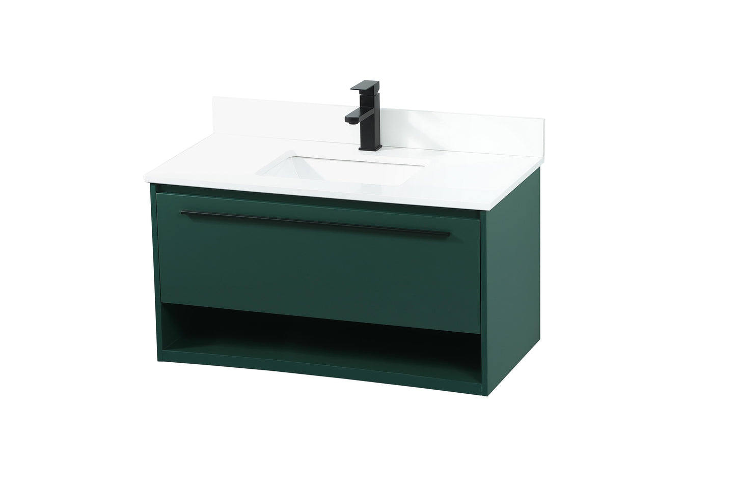 36 inch Single Bathroom Vanity in Green with backsplash - BC3703620GN-BS