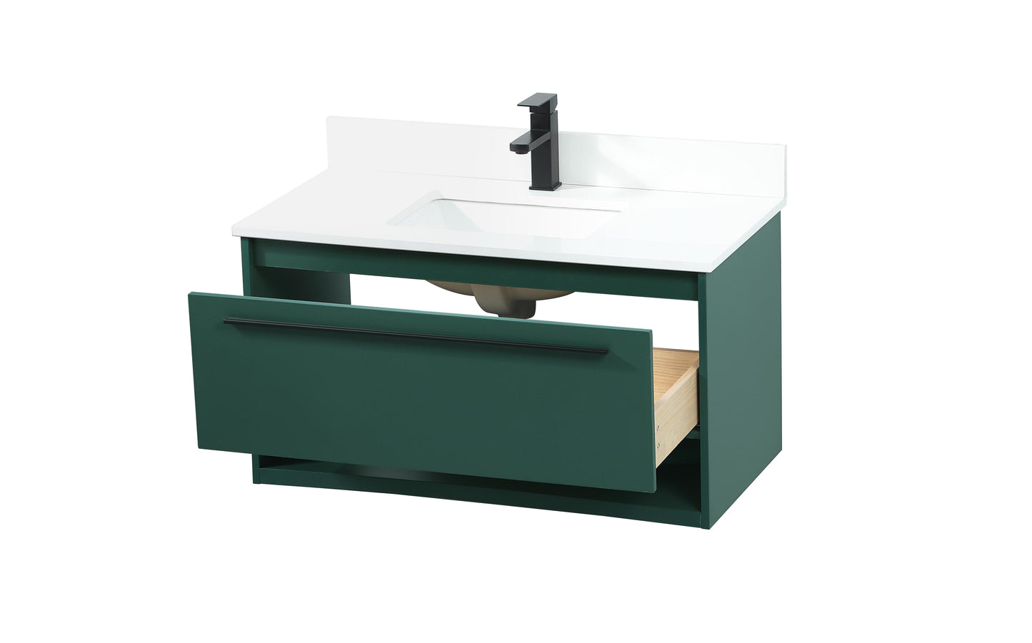 36 inch Single Bathroom Vanity in Green with backsplash - BC3703620GN-BS