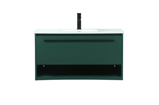 36 inch Single Bathroom Vanity in Green - BC3703620GN