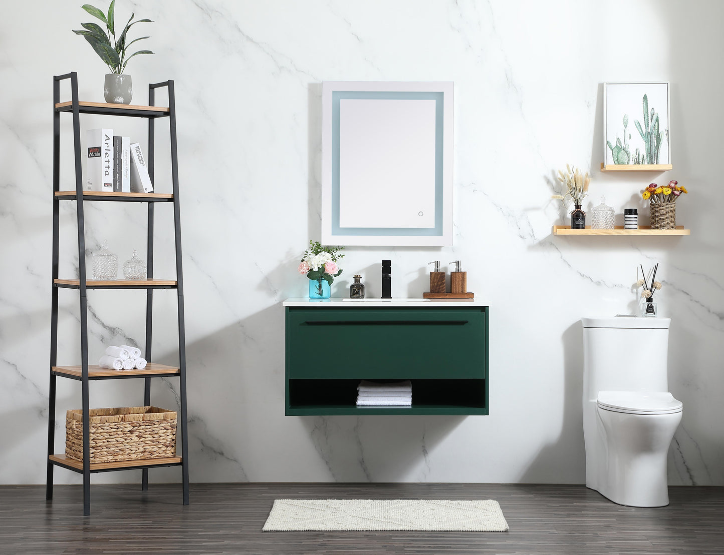 36 inch Single Bathroom Vanity in Green - BC3703620GN