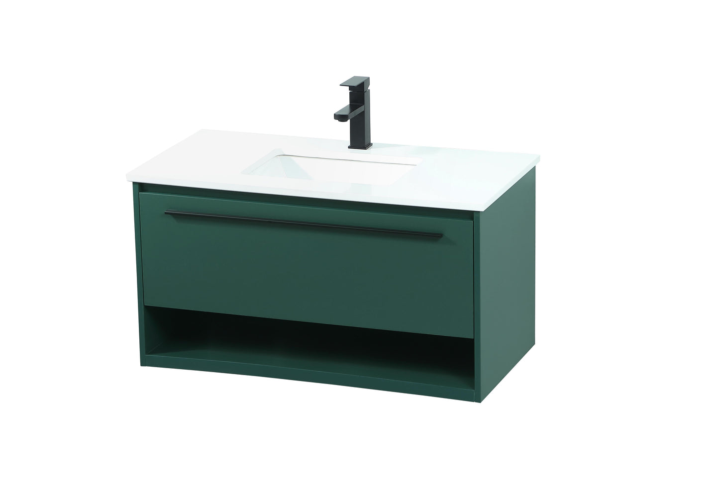 36 inch Single Bathroom Vanity in Green - BC3703620GN