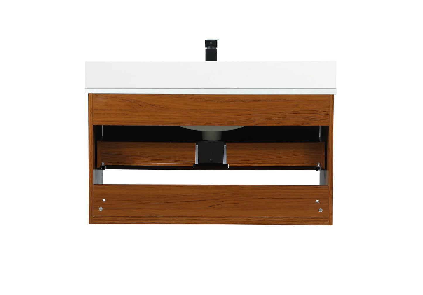 36 inch Single Bathroom Vanity in Teak with backsplash - BC3703620TK-BS